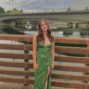Glamorous Green Sequin Dress